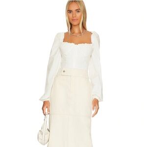 WeWoreWhat White Blouse with Long Sleeves